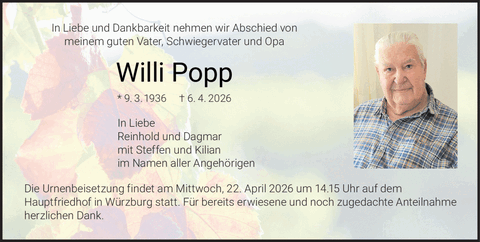 In Liebe und Dankbarkeit nehmen wir Abschied von meinem guten Vater