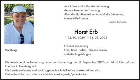 Je sch&ouml;ner und voller die Erinnerung