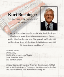 Kurt Buchinger * 23.Juni 1938 14