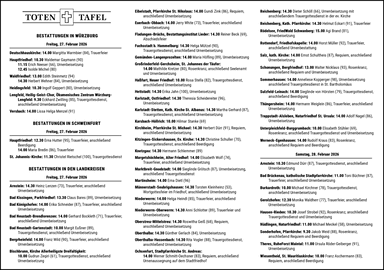 BESTATTUNGEN IN W&Uuml;RZBURG Freitag