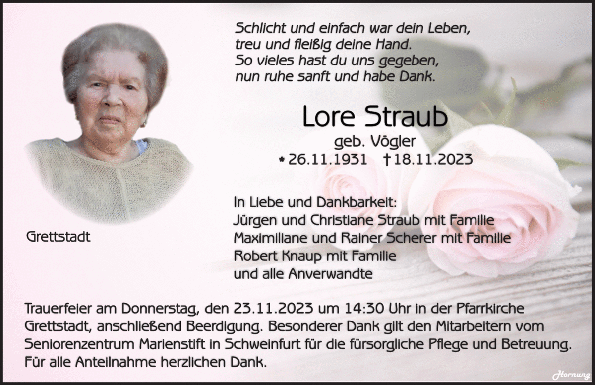 Schlicht und einfach war dein Leben