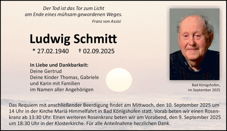 Der Tod ist das Tor zum Licht am Ende eines mühsam gewordenen Weges