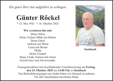 Ein gutes Herz hat aufgehört zu schlagen