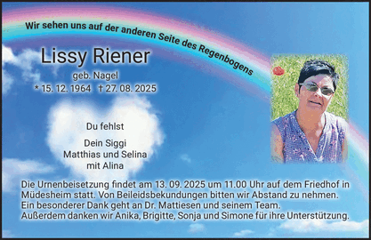 W i r se h e n u n s a u f d e r a n d e re n S Lissy Riener geb