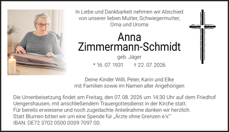 In Liebe und Dankbarkeit nehmen wir Abschied von unserer lieben Mutter