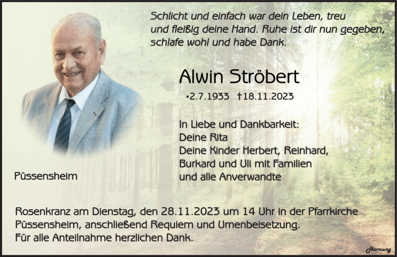 Schlicht und einfach war dein Leben