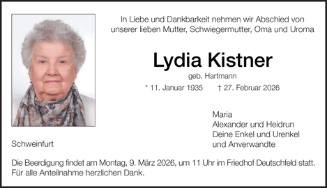 In Liebe und Dankbarkeit nehmen wir Abschied von unserer lieben Mutter