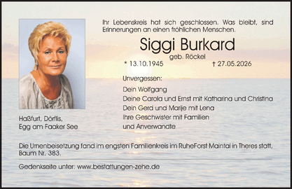 Ihr Lebenskreis hat sich geschlossen
