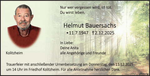 Nur wer vergessen wird