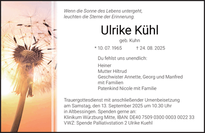 Wenn die Sonne des Lebens untergeht