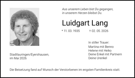 Aus unserem Leben bist Du gegangen