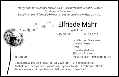 Traurig, dass Du nicht mehr bei uns bist