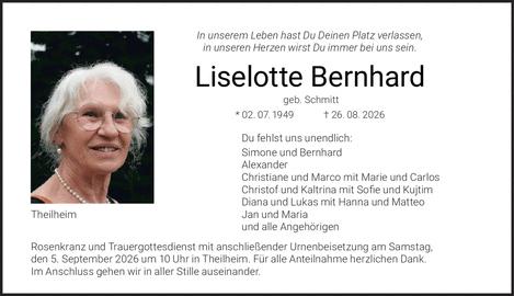 In unserem Leben hast Du Deinen Platz verlassen