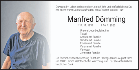 Du warst im Leben so bescheiden