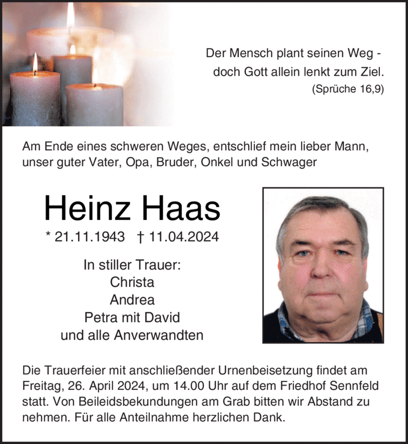 Der Mensch plant seinen Weg doch Gott allein lenkt zum Ziel