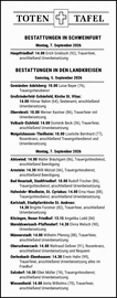 BESTATTUNGEN IN SCHWEINFURT Montag