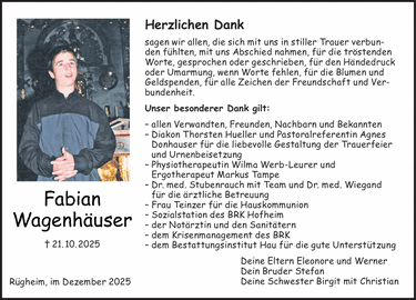 Herzlichen Dank sagen wir allen