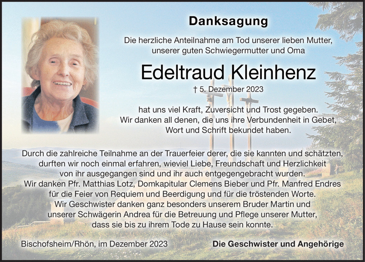 Danksagung Die herzliche Anteilnahme am Tod unserer lieben Mutter