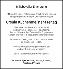 In liebevoller Erinnerung Mit gro&szlig;er Trauer nehmen wir Abschied von unserer