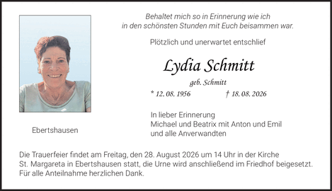 Behaltet mich so in Erinnerung wie ich in den sch&ouml;nsten Stunden mit Euch
