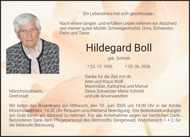 Ein Lebenskreis hat sich geschlossen