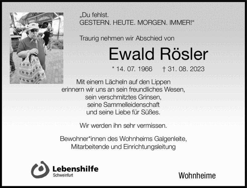 ?Du fehlst. GESTERN. HEUTE