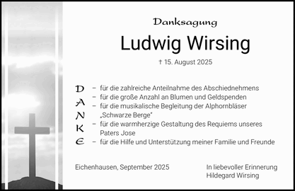 Danksagung Ludwig Wirsing ? 15