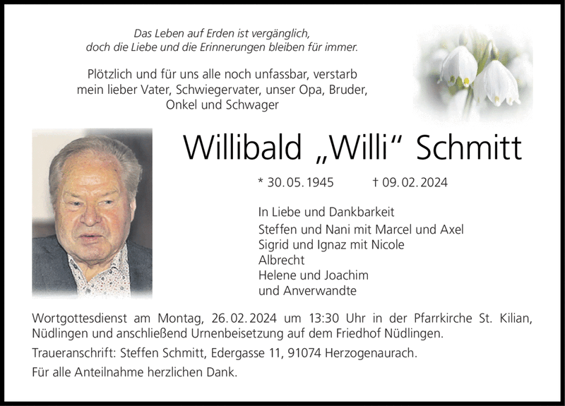 Das Leben auf Erden ist vergänglich