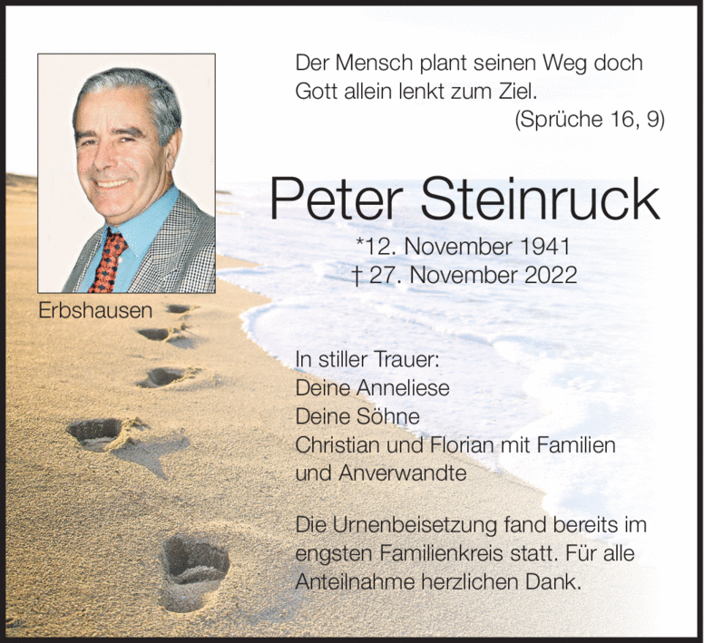 Der Mensch plant seinen Weg doch Gott allein lenkt zum Ziel