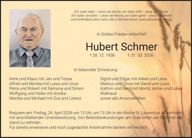 Ein Vater liebt ? ohne viel Worte