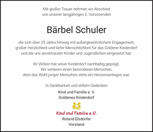 Mit gro&szlig;er Trauer nehmen wir Abschied von unserer langj&auml;hrigen 2
