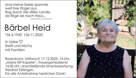 Und meine Seele spannte weit ihre Flügel aus