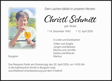 Dein Lachen bleibt in unseren Herzen