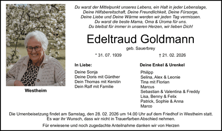 Du warst der Mittelpunkt unseres Lebens