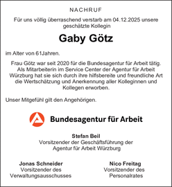 NACHRUF F&uuml;r uns v&ouml;llig &uuml;berraschend verstarb am 04