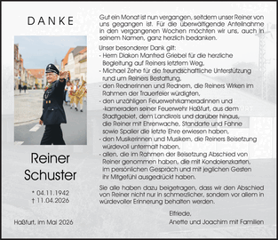 DANKE Reiner Schuster * 04