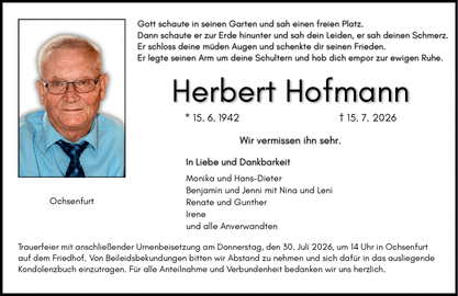 Gott schaute in seinen Garten und sah einen freien Platz