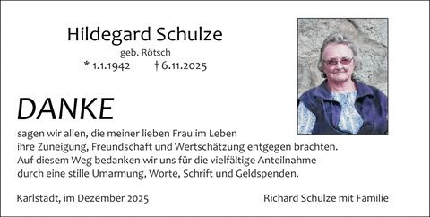 Hildegard Schulze geb. Rötsch * 1.1