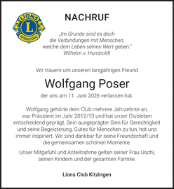 NACHRUF ?Im Grunde sind es doch die Verbindungen mit Menschen