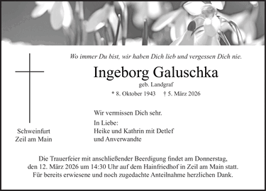 Wo immer Du bist, wir haben Dich lieb und vergessen Dich nie