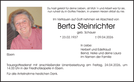 Du hast gelebt f&uuml;r deine Lieben