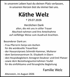 In unserem Leben hast du deinen Platz verlassen