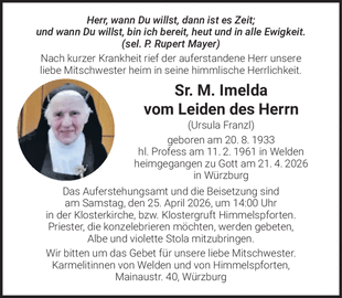 Herr, wann Du willst, dann ist es Zeit und wann Du willst