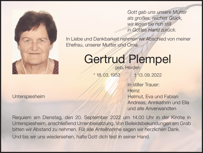 Gott gab uns unsere Mutter als großes