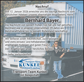 Nachruf Am 12. Januar 2026 erreichte uns die traurige Nachricht vom