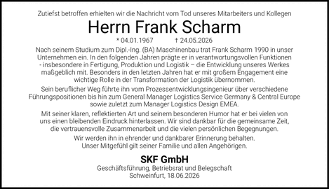 Zutiefst betroffen erhielten wir die Nachricht vom Tod unseres Mitarbeiters