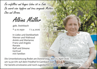 Ein erf&uuml;lltes und langes Leben ist zu Ende