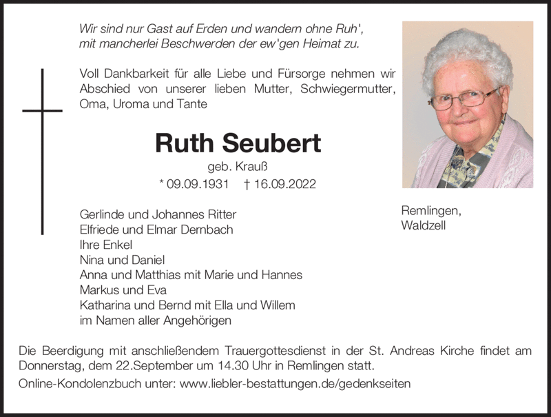 Wir sind nur Gast auf Erden und wandern ohne Ruh'