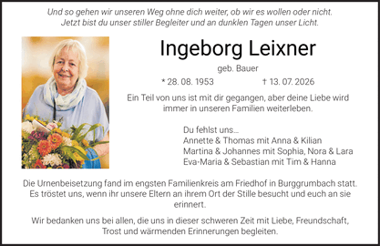 Und so gehen wir unseren Weg ohne dich weiter