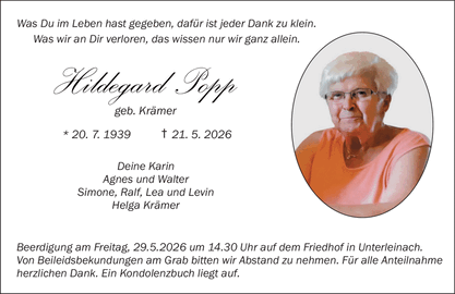 Was Du im Leben hast gegeben